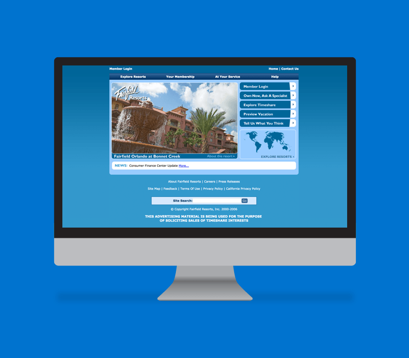 Fairfield Resorts Website